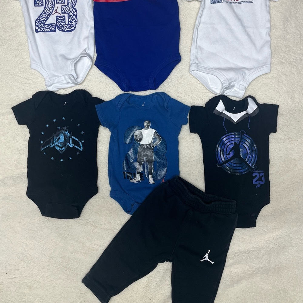 Lot of baby boys clothes size Air Jordan onesies